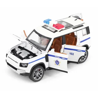 Радиоуправляемая металлическая полицейская машина Land Rover Defender 1:22 — фото 3