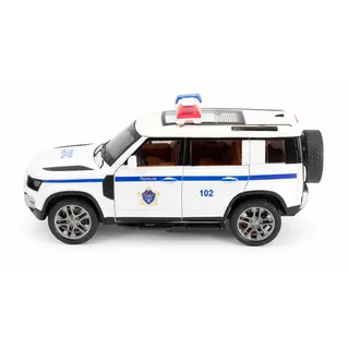 Радиоуправляемая металлическая полицейская машина Land Rover Defender 1:22 — фото 8