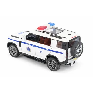 Радиоуправляемая металлическая полицейская машина Land Rover Defender 1:22 — фото 9