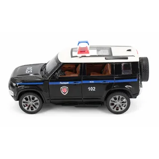 Радиоуправляемая металлическая полицейская машина Land Rover Defender 1:22 — фото 5