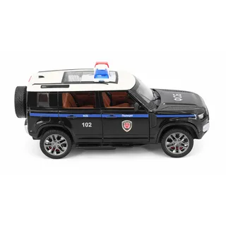Радиоуправляемая металлическая полицейская машина Land Rover Defender 1:22 — фото 6