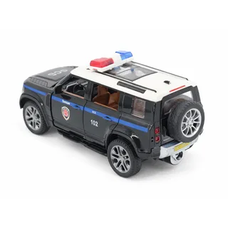 Радиоуправляемая металлическая полицейская машина Land Rover Defender 1:22 — фото 7