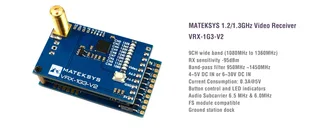 Видеоприемник Matek 1.2/1.3GHz VRX-1G3-V2