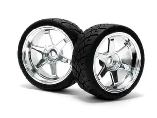 Колеса в сборе 1/10 - X PATTERN D (TE37 0MM OFFSET/ CHROME) 2шт